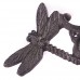 Rustic Dragonfly Cast Iron Wall Hook Double Hooks Wall Mount Towel Hanger Hook for Hat  Key  Coats  Jackets and More - B07BJ362C5
